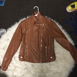 Vegan Leather Motto Jacket